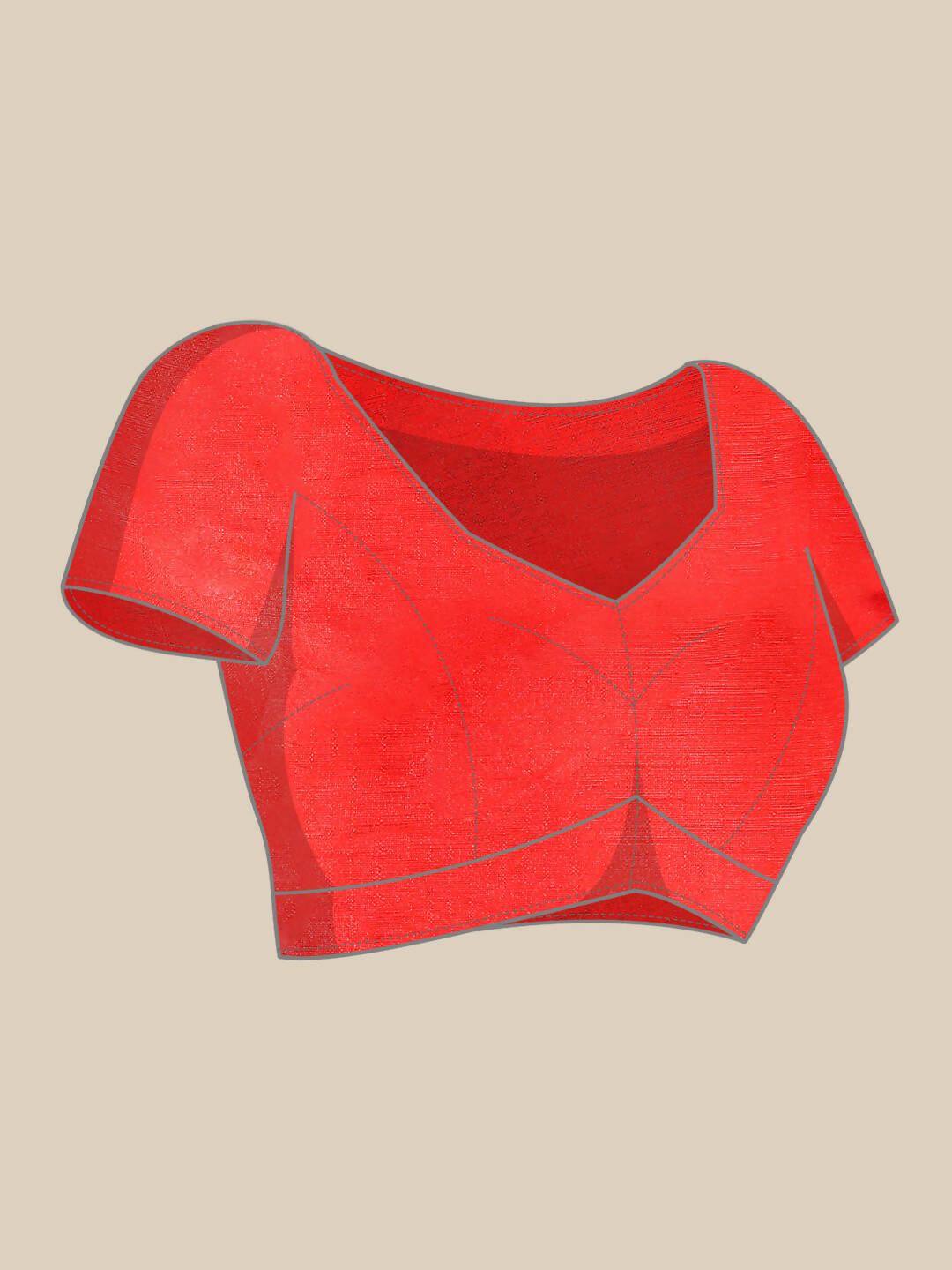 Red Woven Design Net Saree with Blouse Piece - Kalamkari