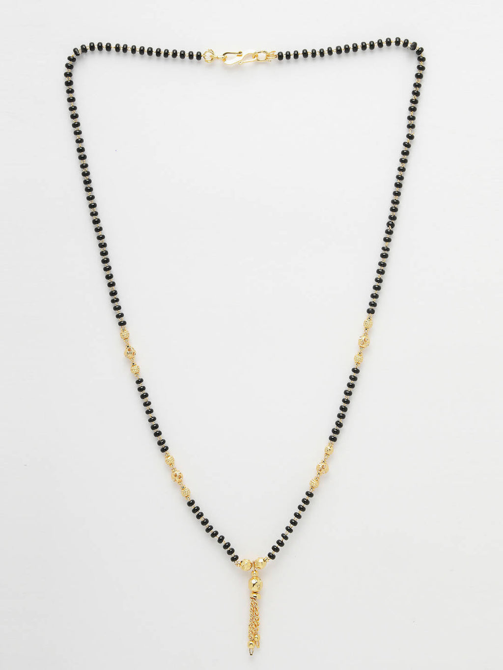 NVR Women Ethnic Gold-Polished Beaded Mangalsutra