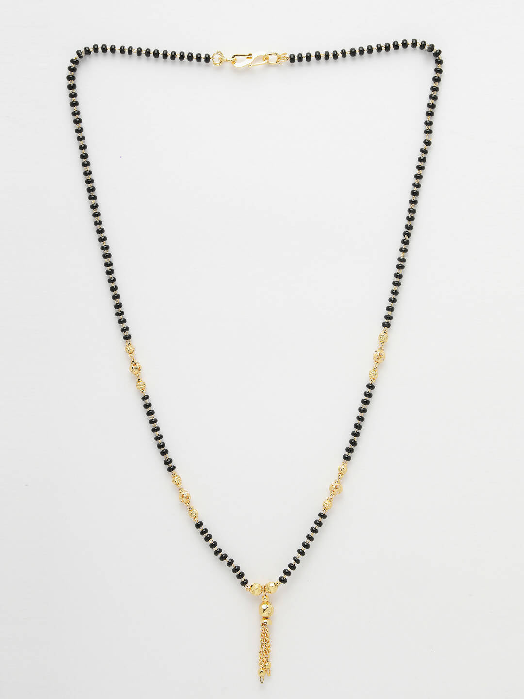 NVR Women Ethnic Gold-Polished Beaded Mangalsutra