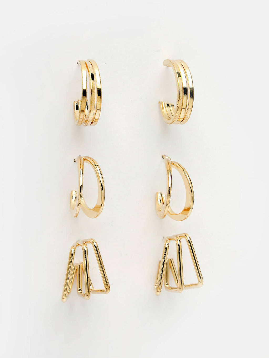 NVR Women Gold-Toned Circular Hoop Earrings