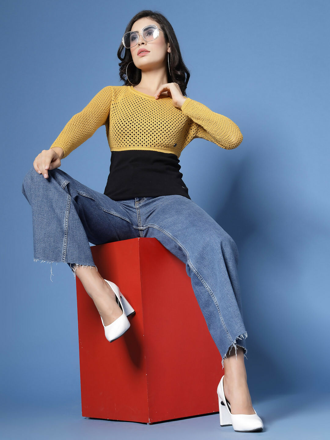 Women Winter Yellow Cotton Pullover - Wool Trees