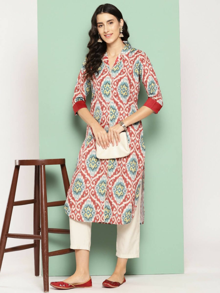 Ahalyaa Women's Traditional wear Kurta - Red