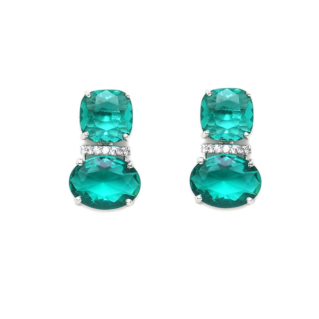 Jade Duet Studs- Ruby Raang
