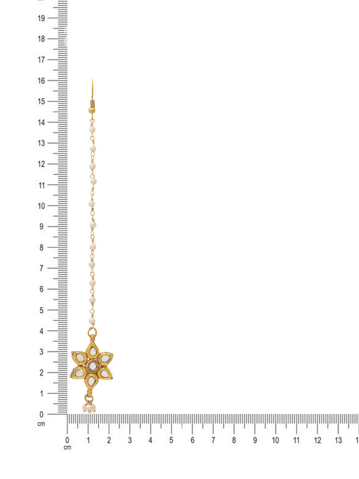 Ruby Raang Gold Flower Kundan Maang Tikka