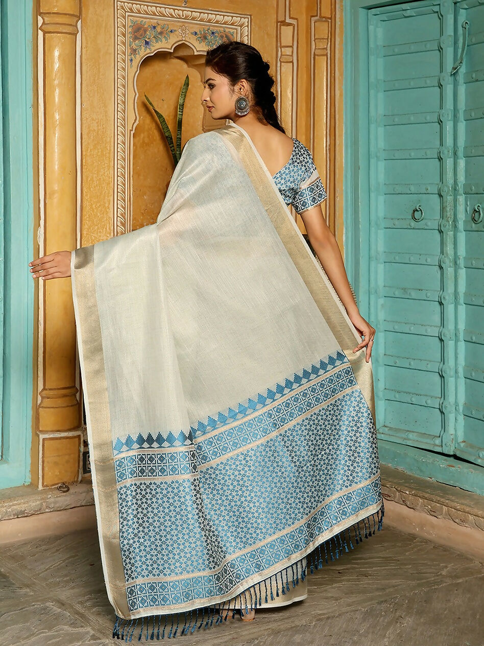 Shree Shyam Fashion Sky Blueline Saree
