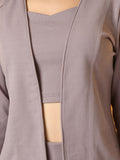 Myshka Women's Lavender Solid Jacket