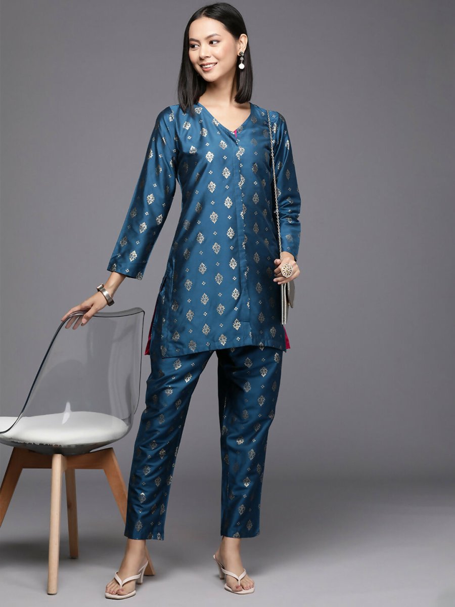 Ahalyaa Women's Traditional Wear Co-ods - Teal Blue