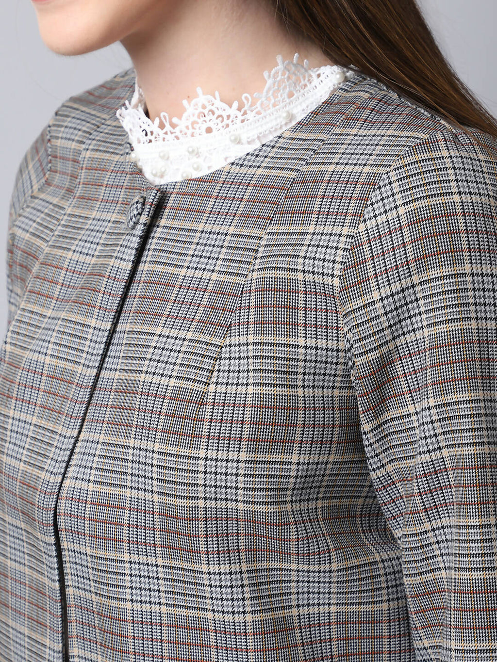 Even Apparels Brown Polywool Open Front Statement Women's Jacket