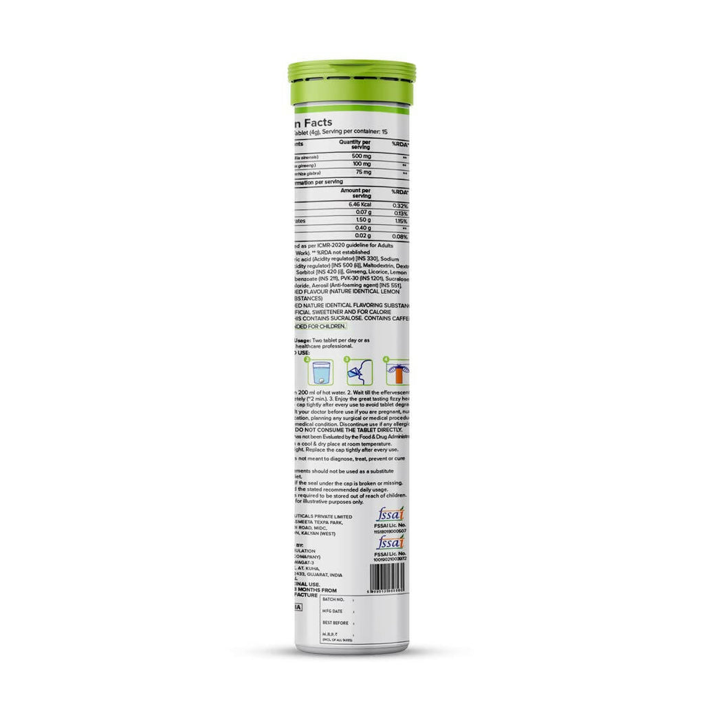 PLIX The Plant Fix Japanese Matcha Effervescent Tablets for Dark Circles - Lemon