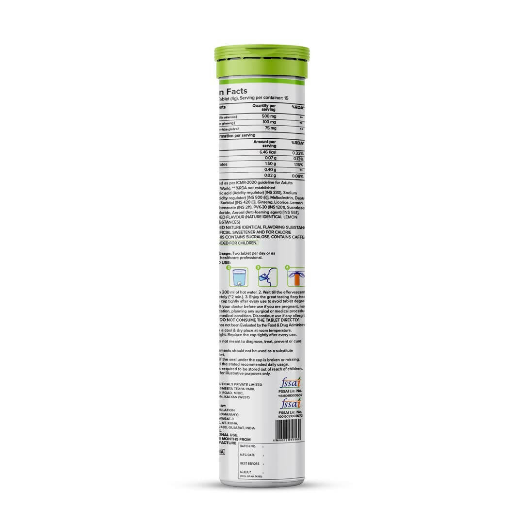 PLIX The Plant Fix Japanese Matcha Effervescent Tablets for Dark Circles - Lemon