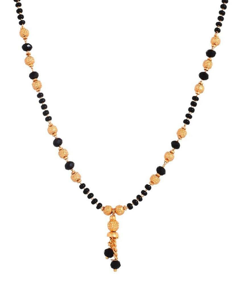 VOJ Gold-Polished Round Design Beaded Chain Mangalsutra