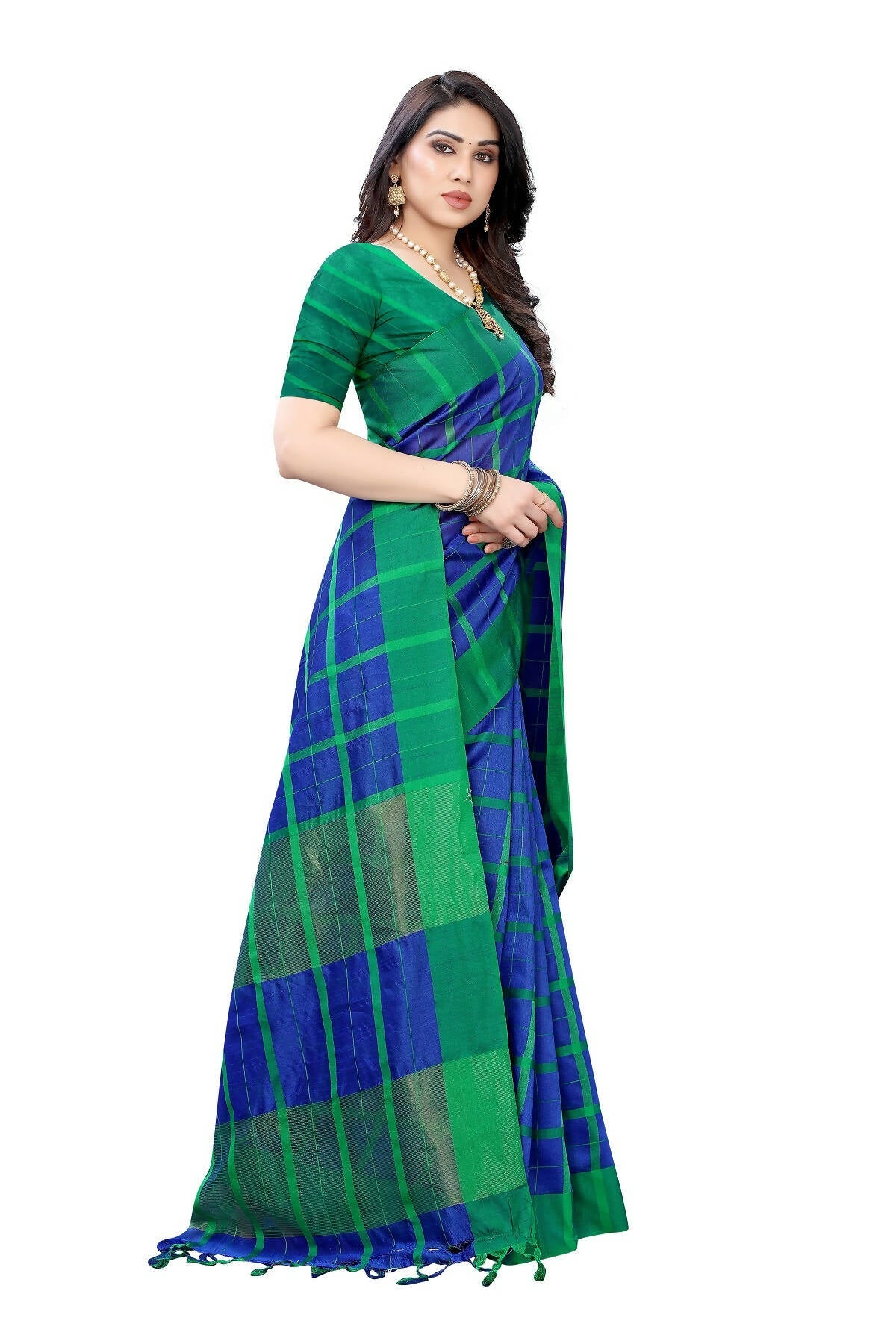 Vamika Navy Cotton Silk Weaving Saree (SATURN NAVY)