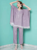 Women Republic Purple Cotton Kafttan With Palazzo