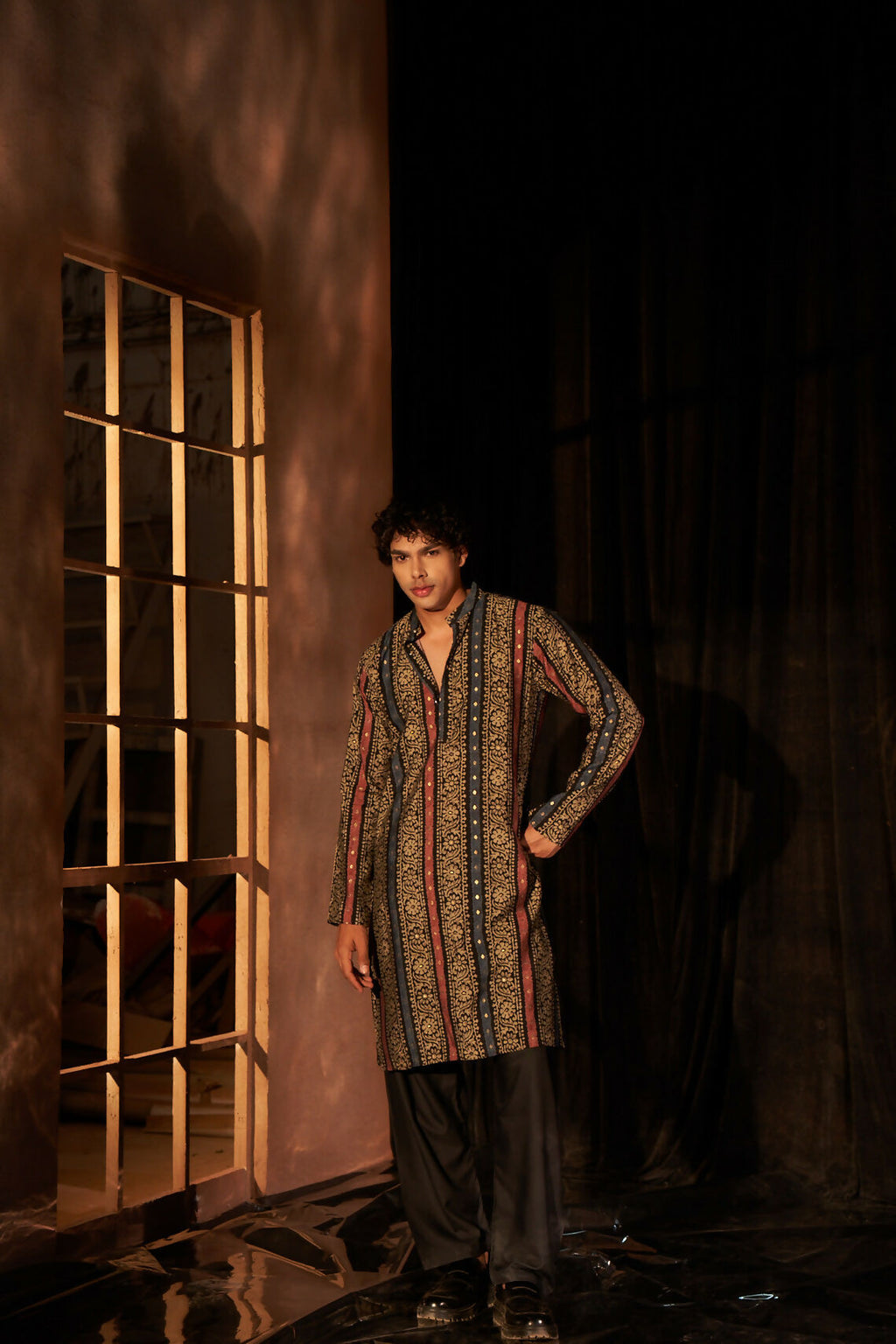 Multy Modal Silk Designer Printed Men's Kurta Set - Mahotsav
