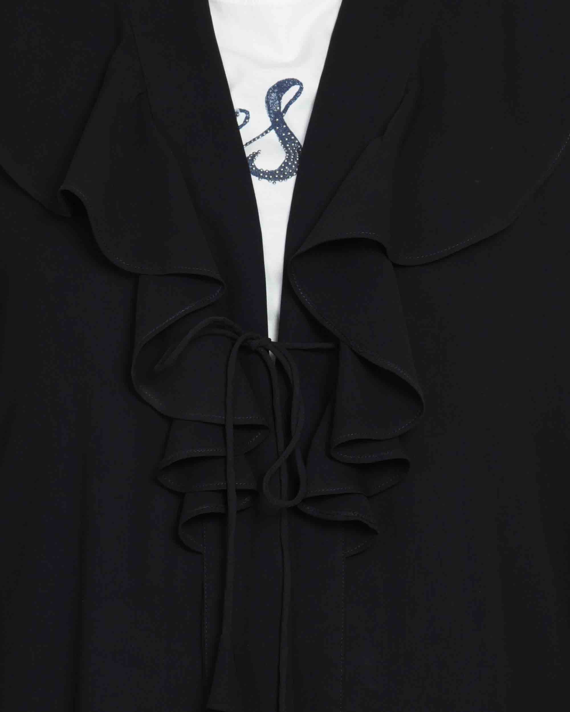 Bashariya Long Cardigan With Bell Sleeves Without Inner Abaya - Black