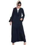 Bashariya Long Cardigan With Bell Sleeves Without Inner Abaya NavyBlue