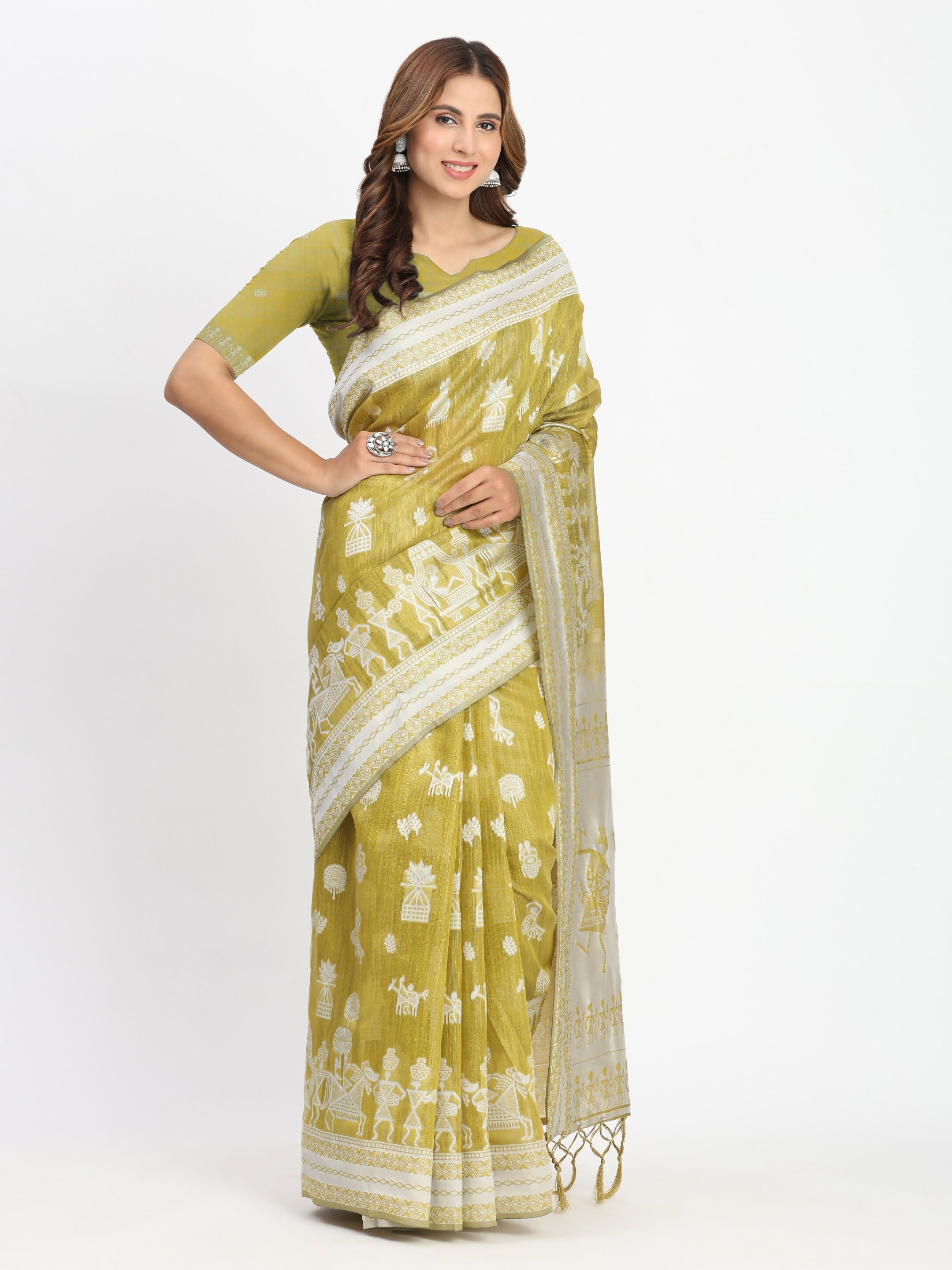 Shree Shyam Fashion Linen Cotton Purple Saree