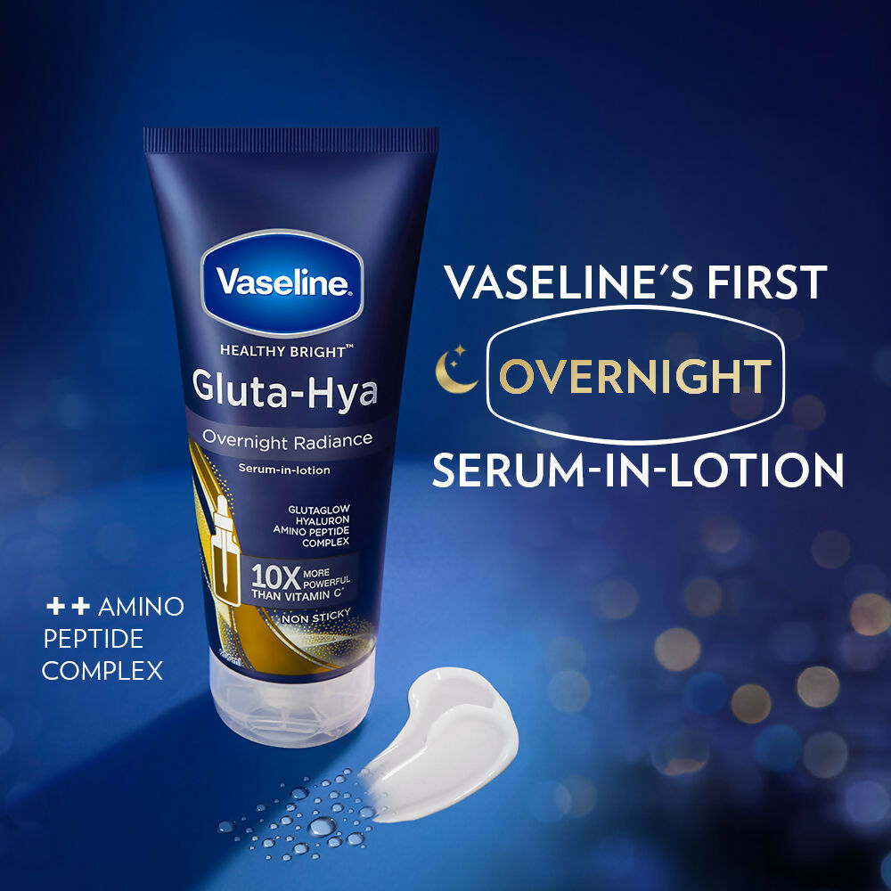 Vaseline Healthy Bright Daily Brightening Body Lotion & Gluta-Hya Overnight Radiance Serum-In-Lotion Combo