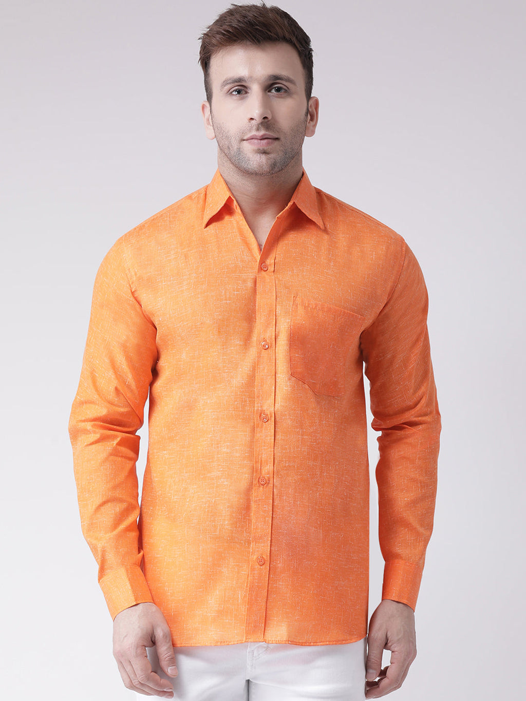 RIAG Orange Men's Full Sleeves Shirt
