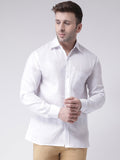 RIAG White Men's Full Sleeves Shirt
