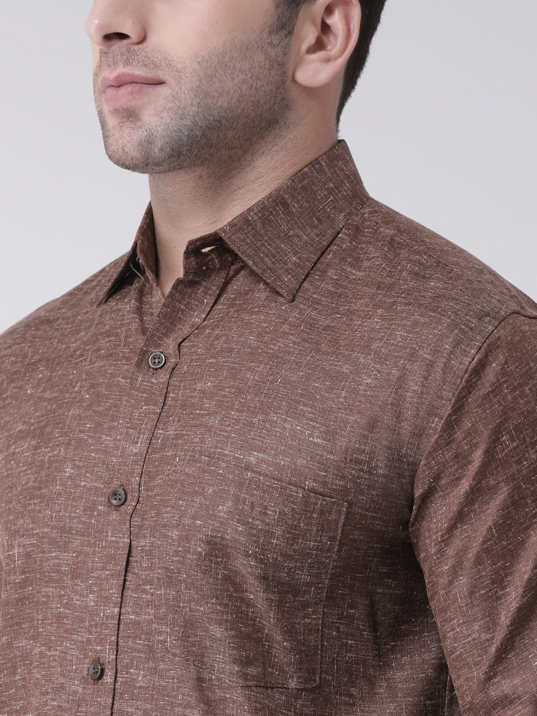 RIAG Brown Men's Full Sleeves Shirt