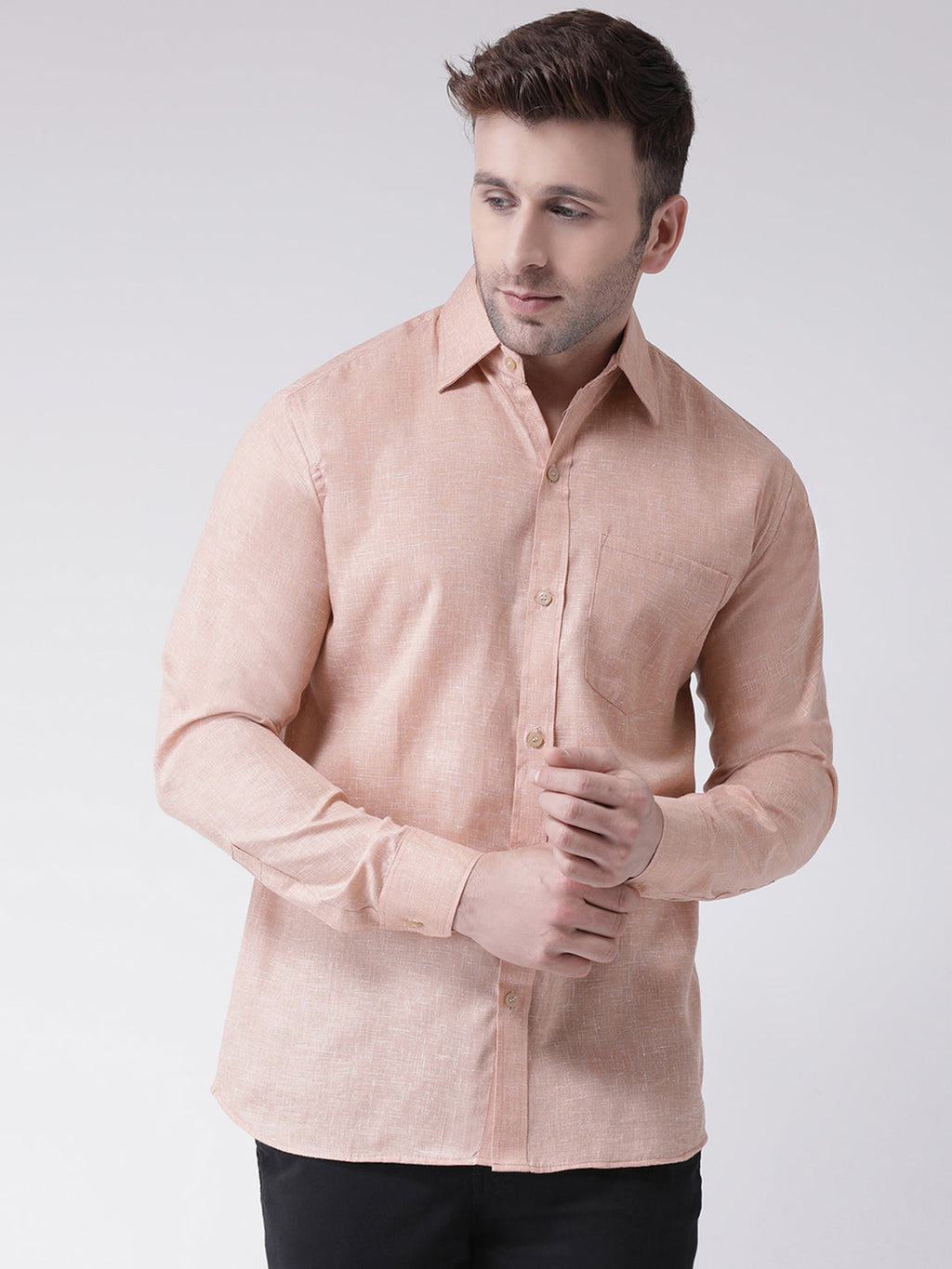 RIAG Beige Men's Full Sleeves Shirt