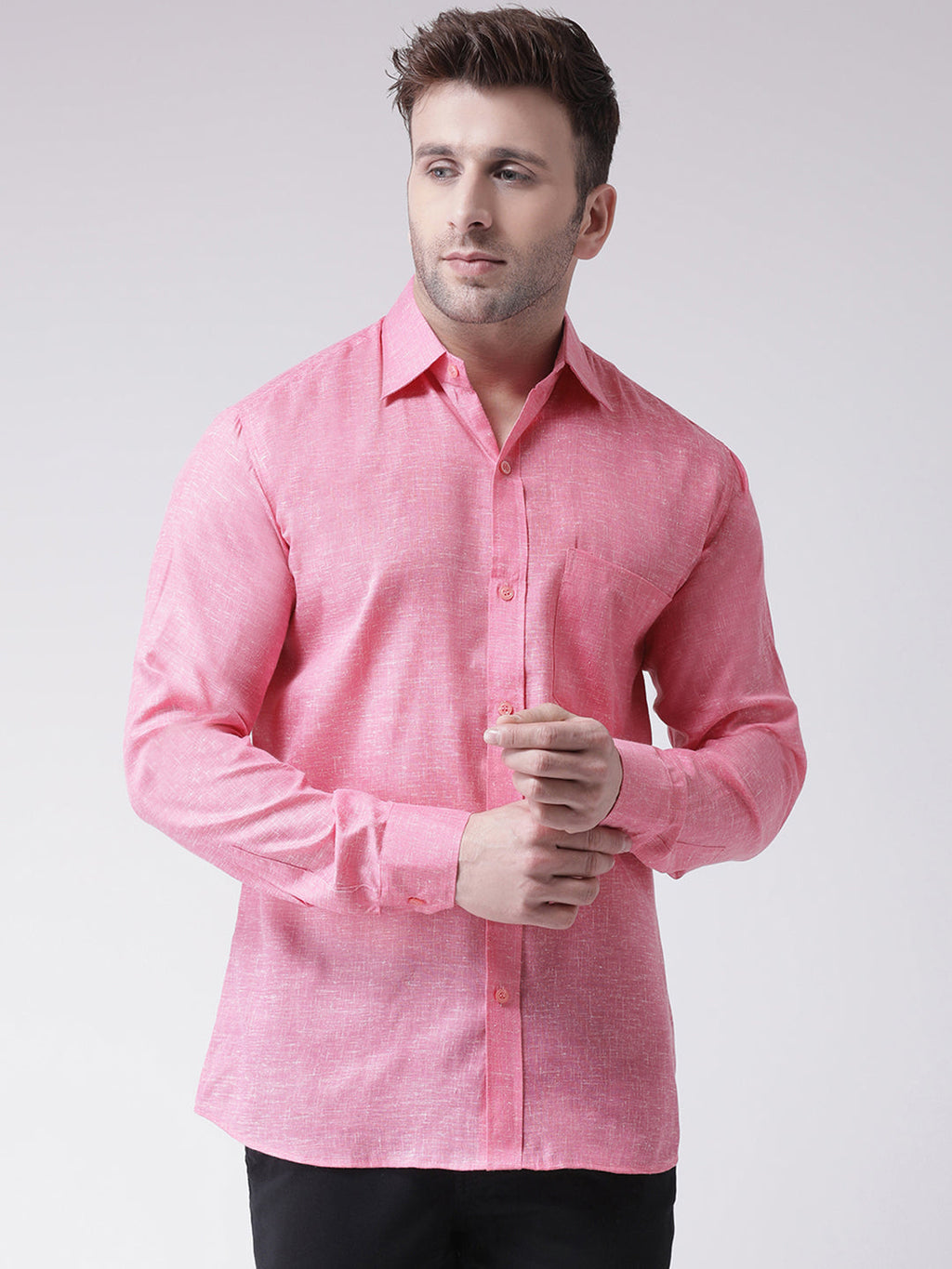 RIAG Pink Men's Full Sleeves Shirt
