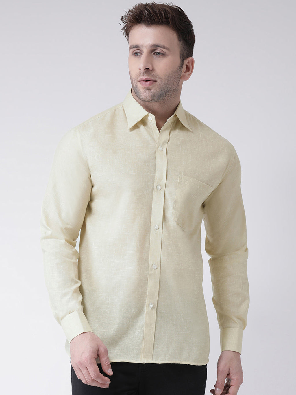 RIAG Beige Men's Full Sleeves Shirt