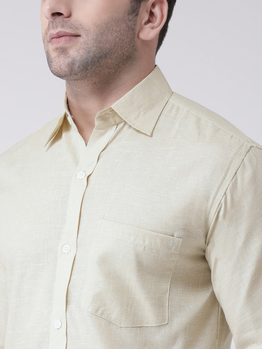 RIAG Beige Men's Full Sleeves Shirt