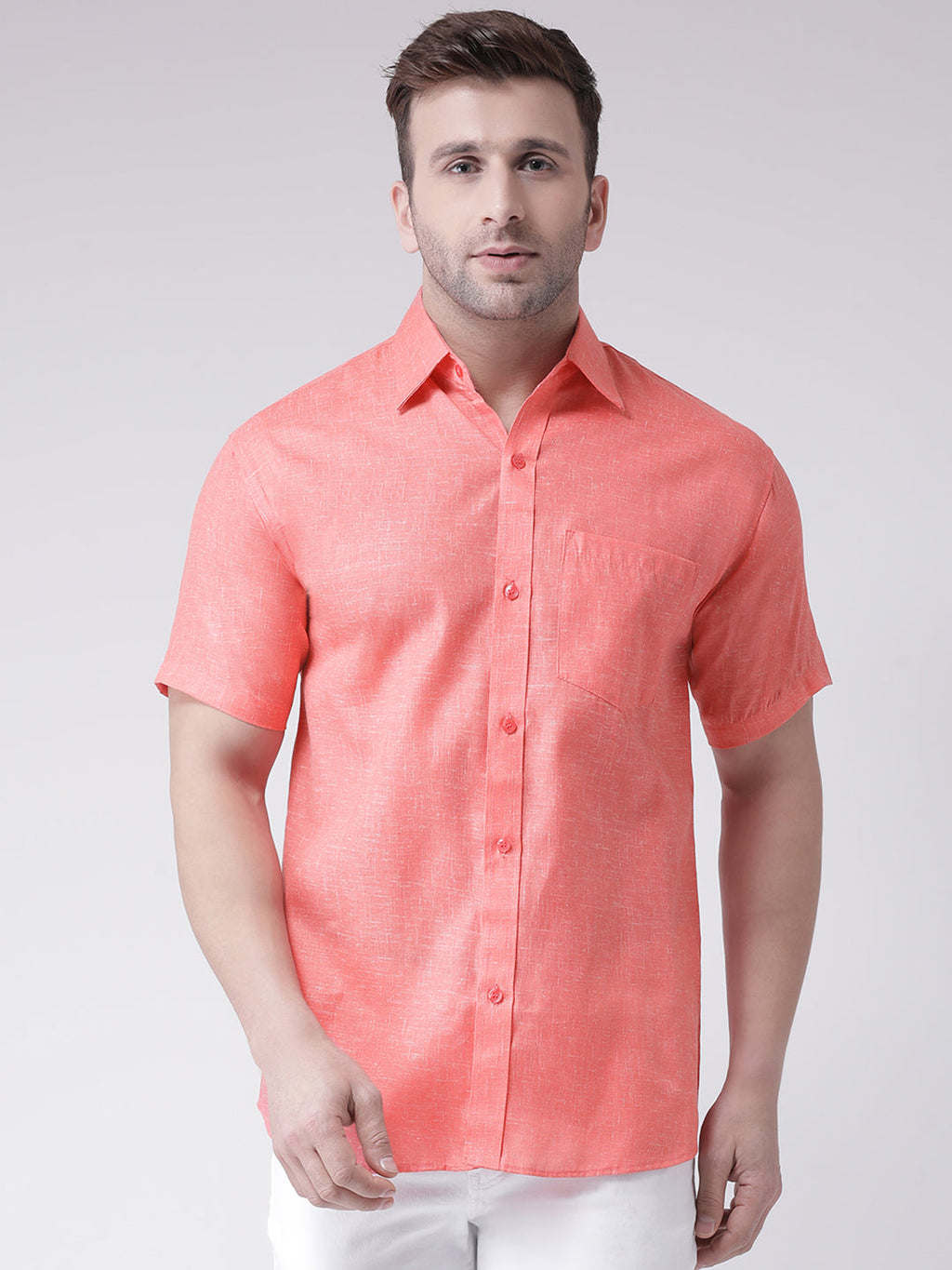 RIAG Orange Men's Half Sleeves Shirt