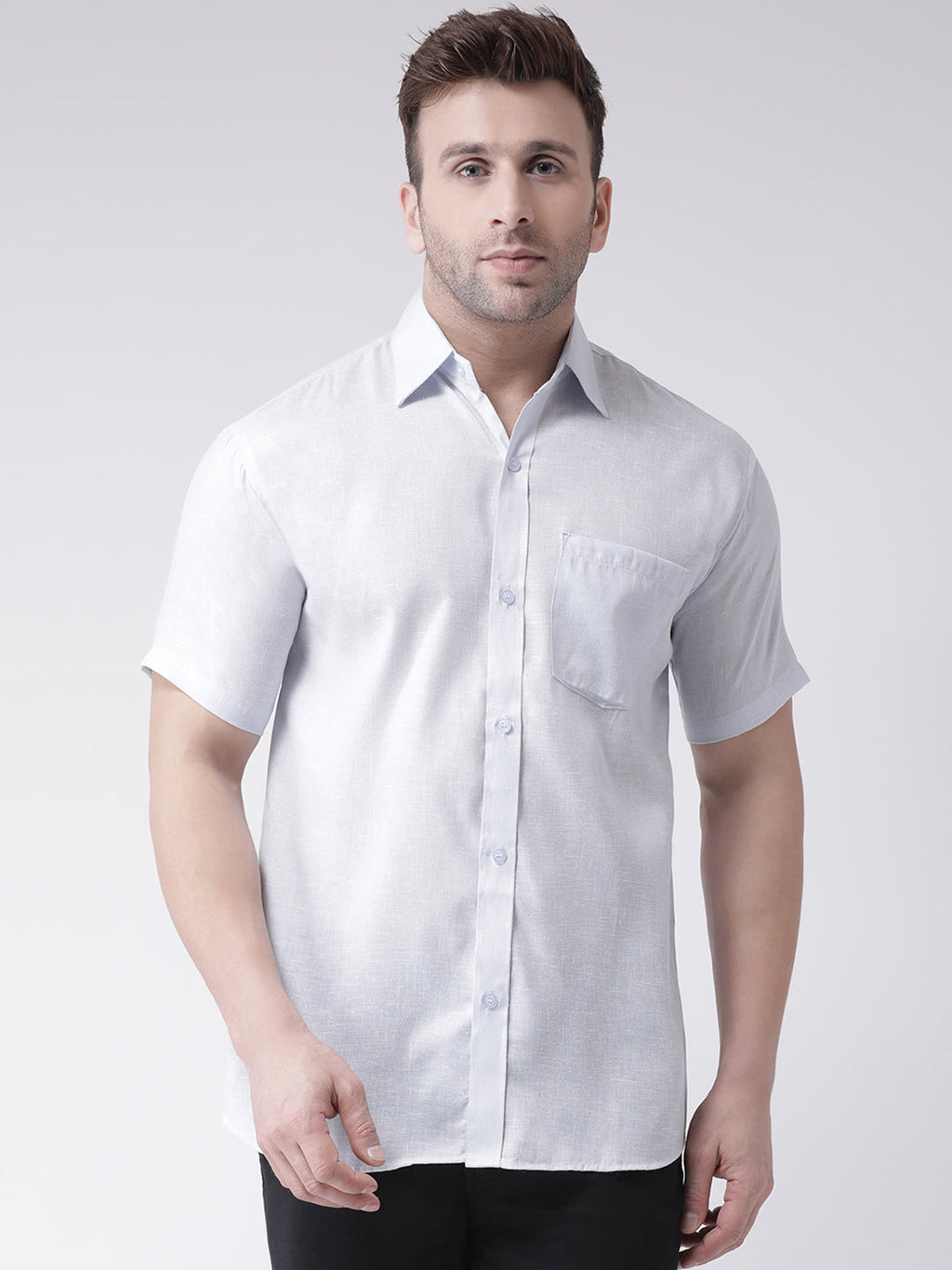 RIAG White Men's Half Sleeves Shirt