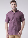 RIAG Purple Men's Half Sleeves Shirt