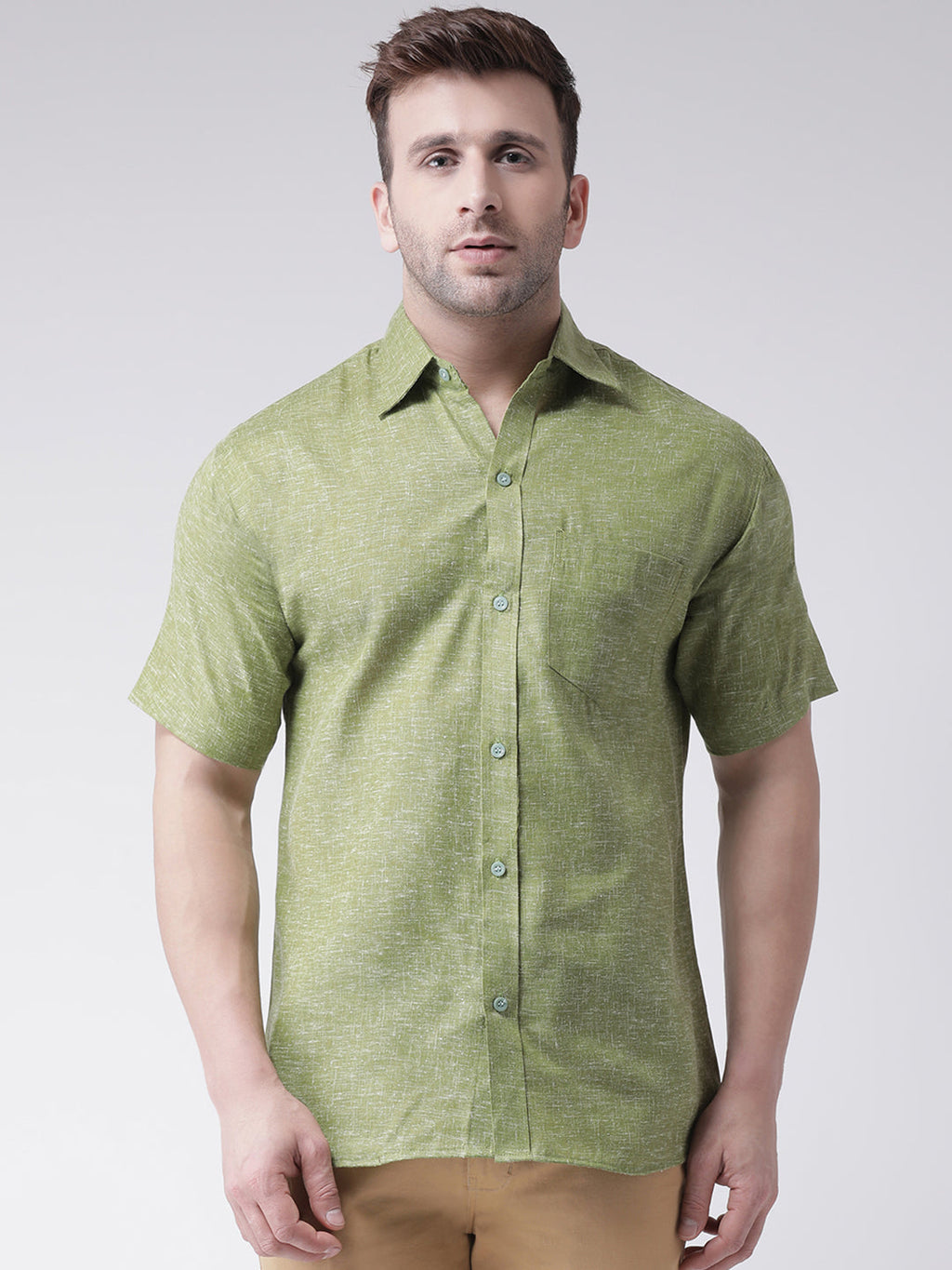 RIAG Green Men's Half Sleeves Shirt