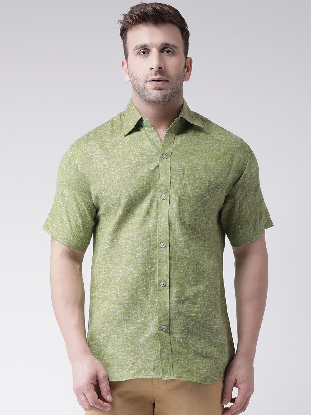 RIAG Green Men's Half Sleeves Shirt