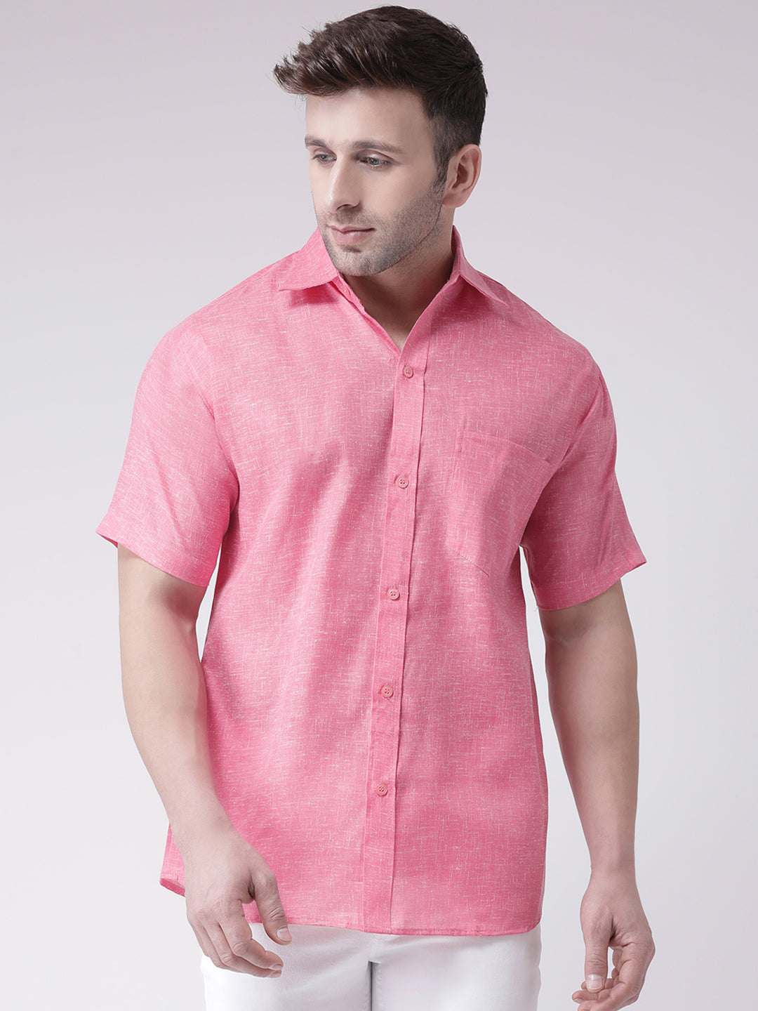 RIAG Pink Men's Half Sleeves Shirt