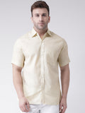 RIAG Beige Men's Half Sleeves Shirt