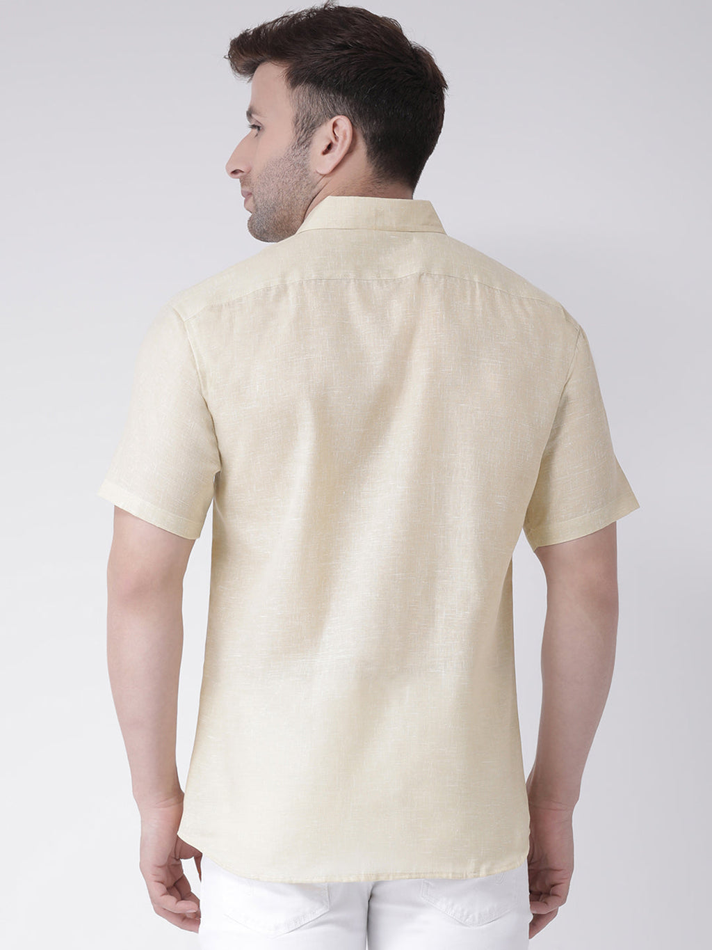 RIAG Beige Men's Half Sleeves Shirt