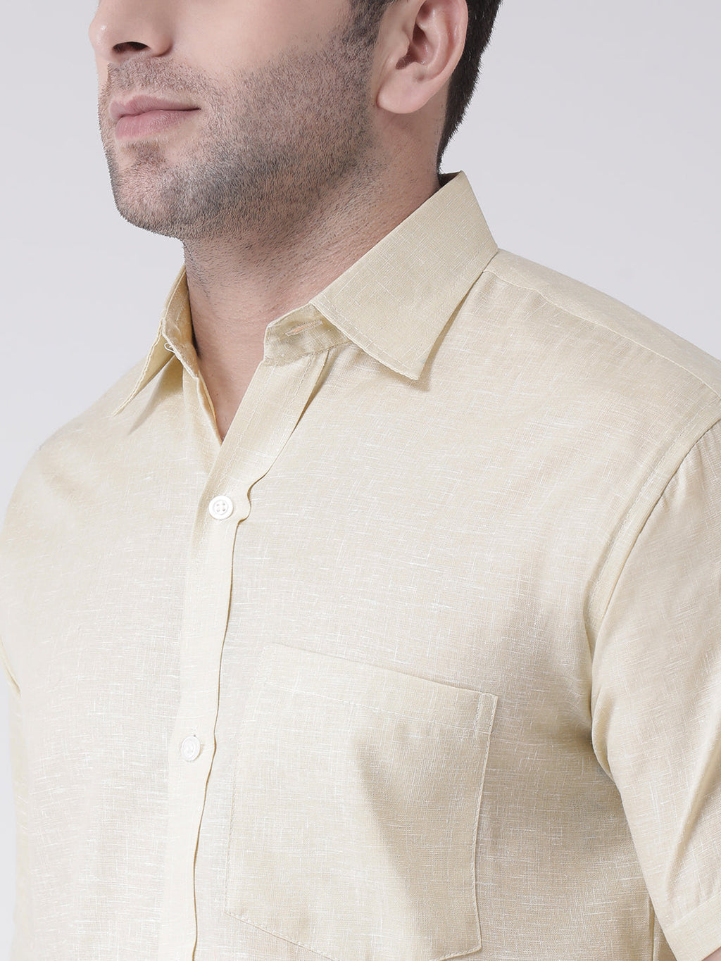 RIAG Beige Men's Half Sleeves Shirt