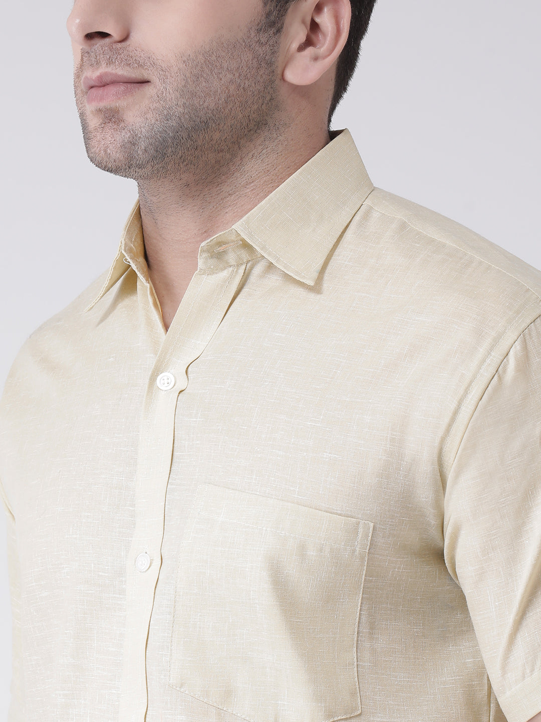 RIAG Beige Men's Half Sleeves Shirt