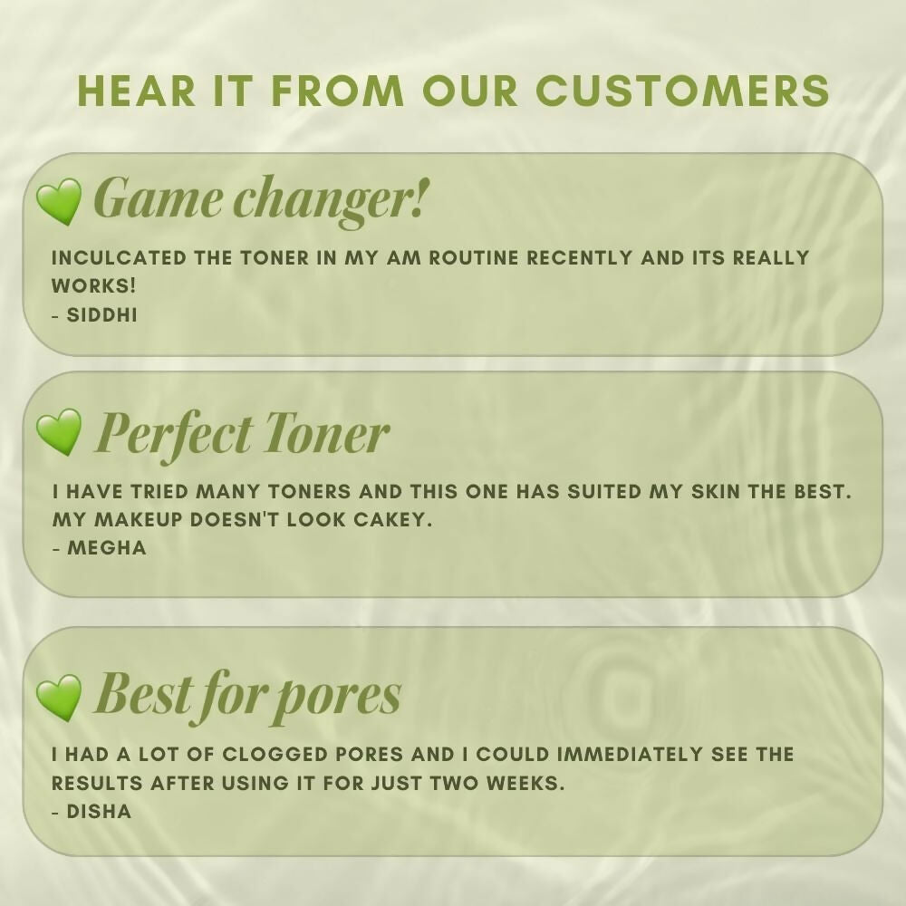 The Skin Diet Company Matcha Green Tea Toner Hydrates, Clarifies Pores, Alcohol-Free, For Oily Skin