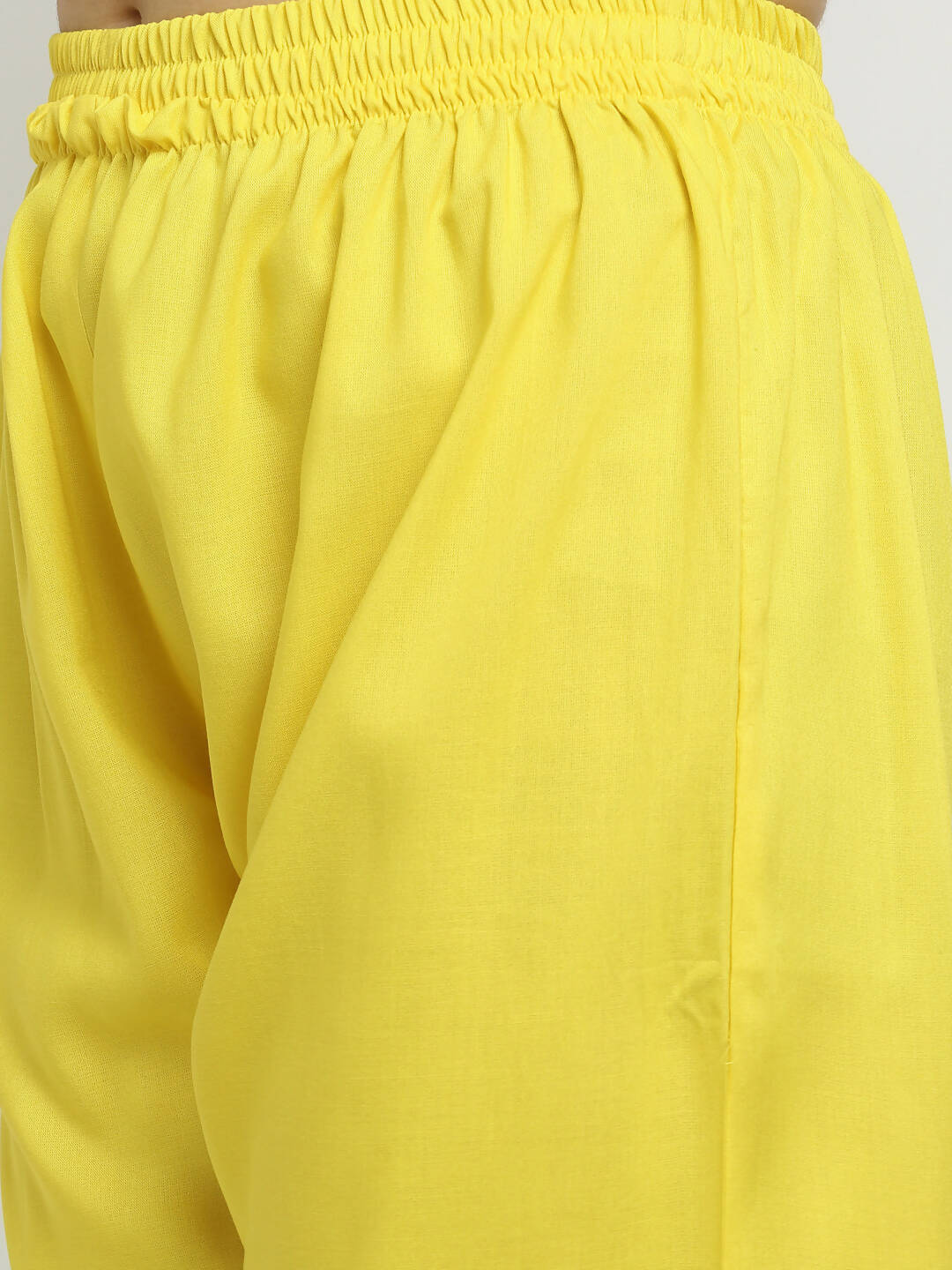 Rudra Bazaar Yellow Yoke Kurta with Pyjamas