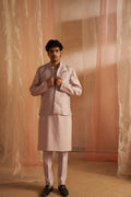 Purple Viscose Designer Printed Men's Kurta Set with Koti - Mahotsav