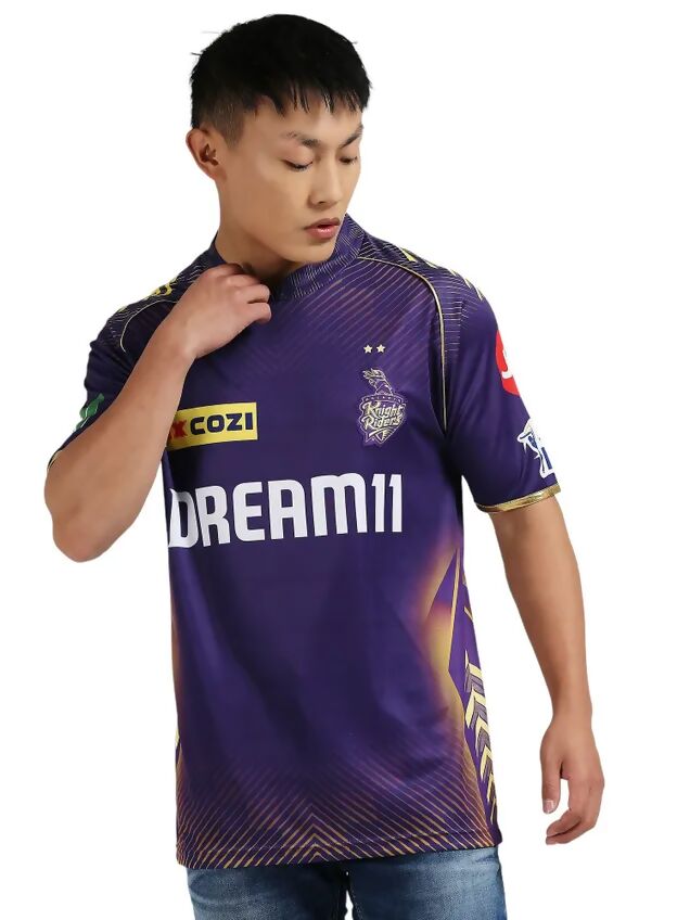Kolkata Knight Riders Men Purple Printed Half Sleeves Jersey IPL, T20