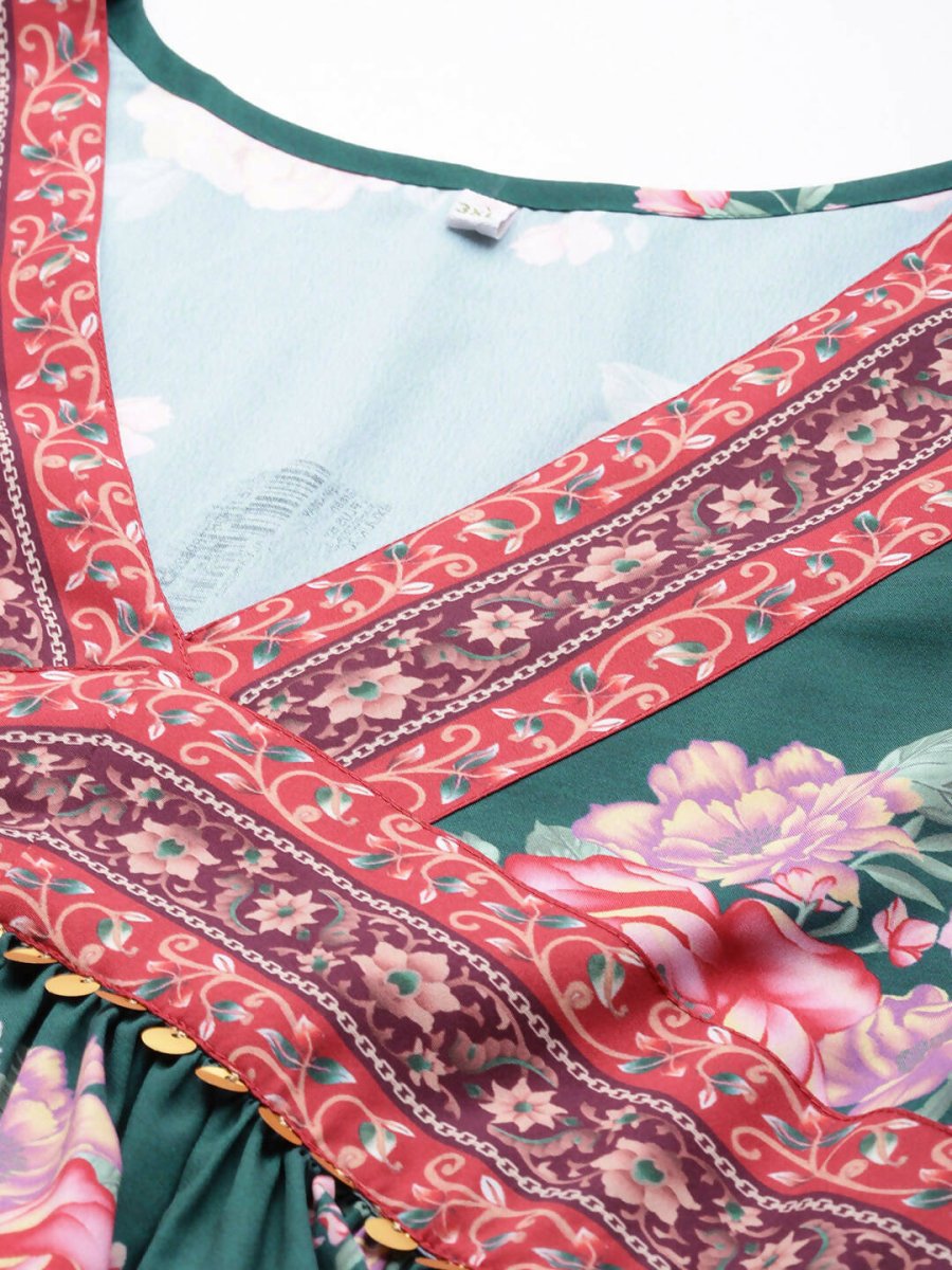 Ahalyaa Women's Traditional wear Ethnic Dress - Green