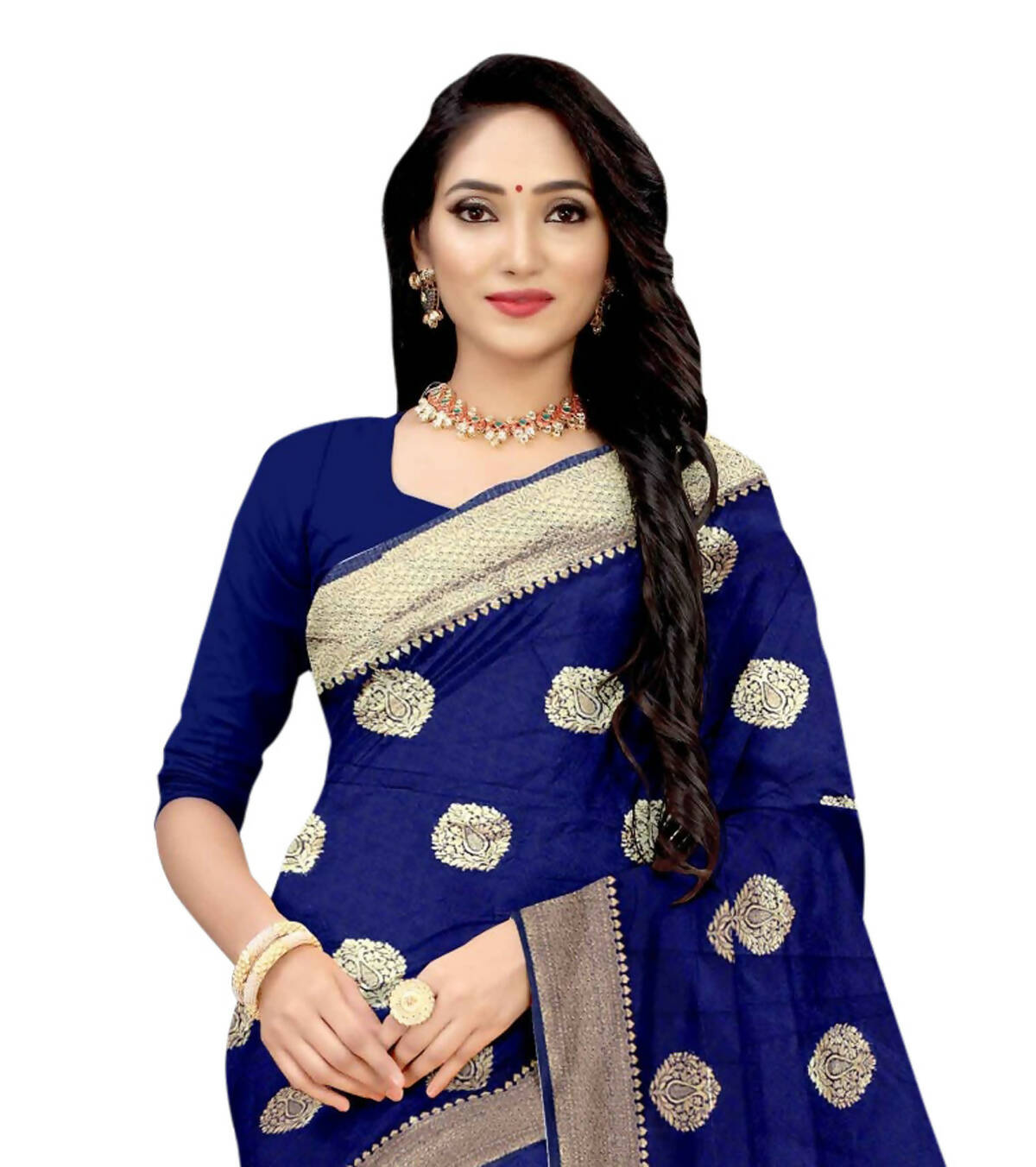 Vamika Blue Weaving Banarasi Jacquard Saree