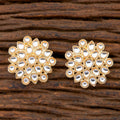 Joban Fashion Women Kundan Pearl Golden White Earrings
