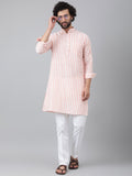 RIAG Orange Men's Ethnic Long Kurta And Pyjama Set