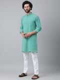 RIAG Blue Men's Ethnic Long Kurta And Pyjama Set