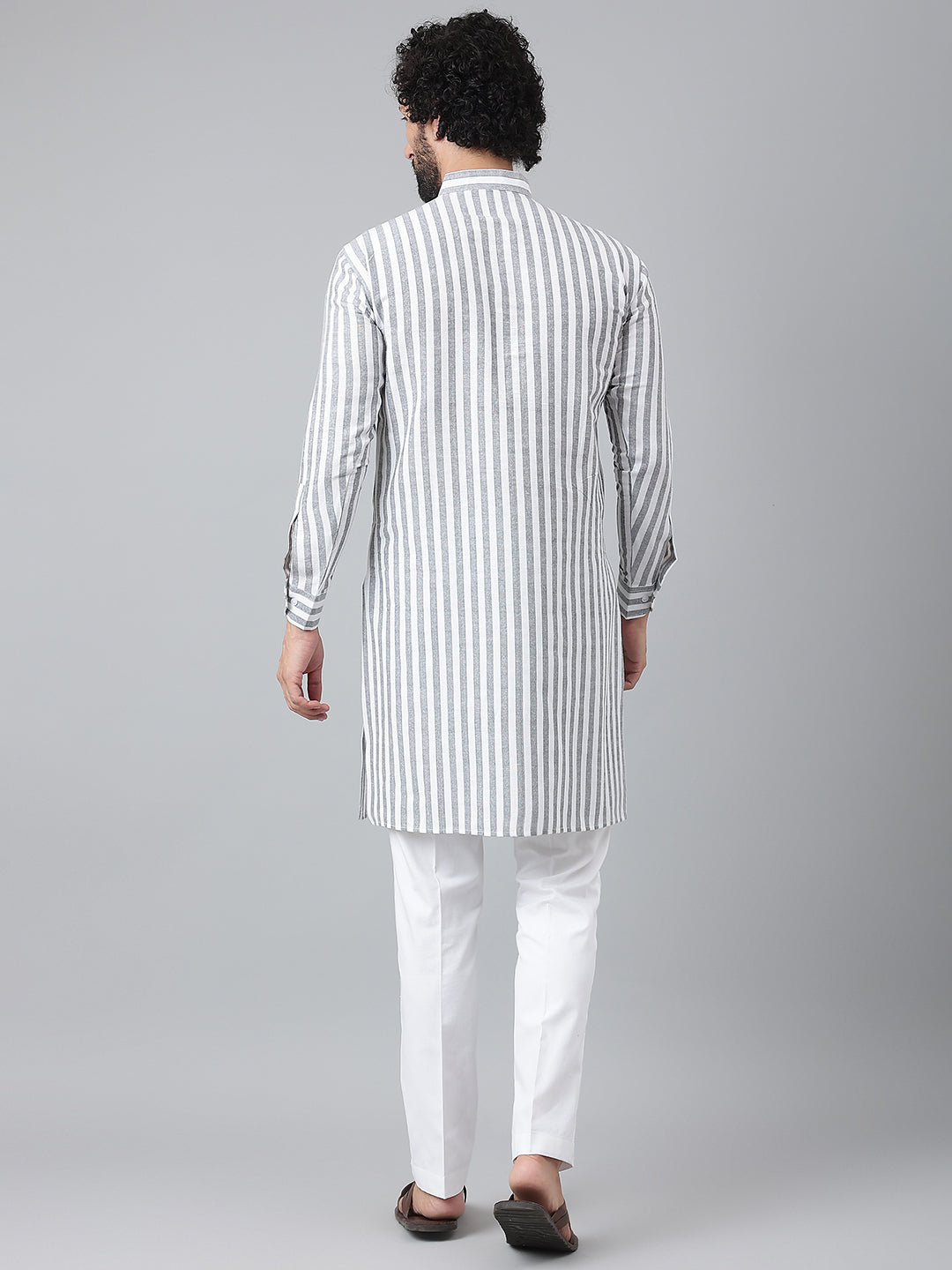 RIAG Grey Men's Ethnic Long Kurta And Pyjama Set