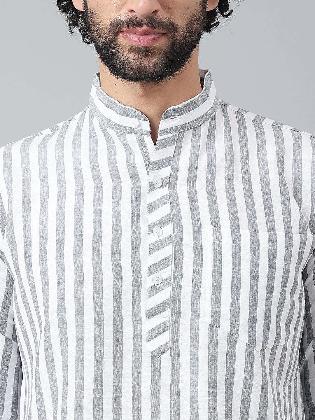 RIAG Grey Men's Ethnic Long Kurta And Pyjama Set